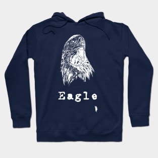 White eagle , sketch inscription Hoodie